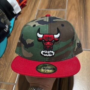 Mitchell & Ness Camouflage Cap with Red Logo